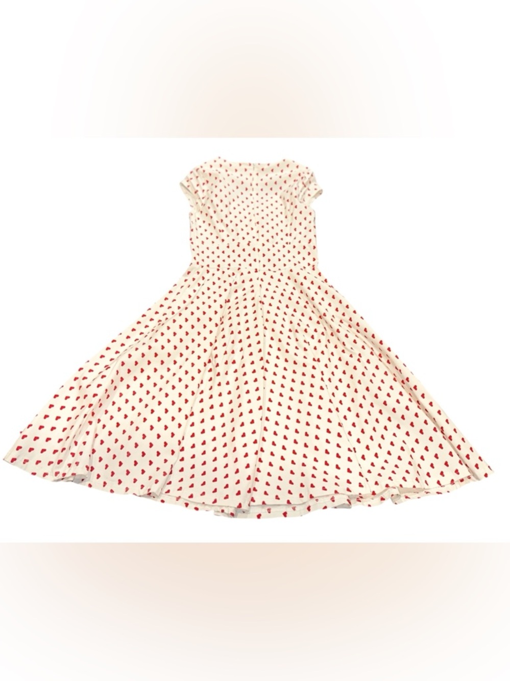 Gown Town Swing Dress Womens White Red Hearts 50’s Inspired Retro Fit & Flare Lg - Picture 6 of 9
